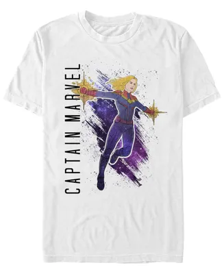 Marvel Men's Captain Galaxy Painted Short Sleeve T-Shirt