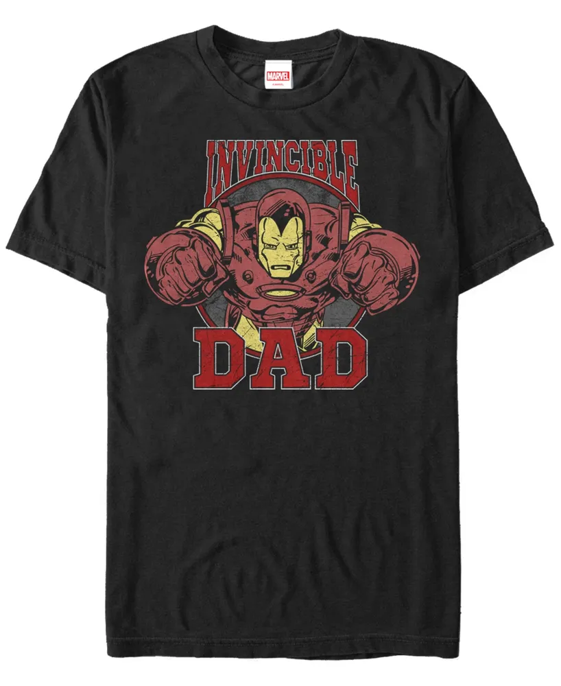 Marvel Men's Comic Collection Iron Man Invincible Dad Short Sleeve T-Shirt