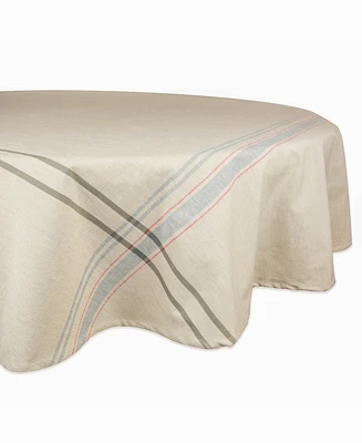 Chambray French Stripe Tablecloth 70" Round