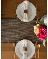 Design Imports Chevron Burlap Table Runner 14" x 72"