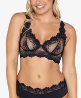Leonisa Sheer Lace Bustier Bralette Lingerie with Underwire