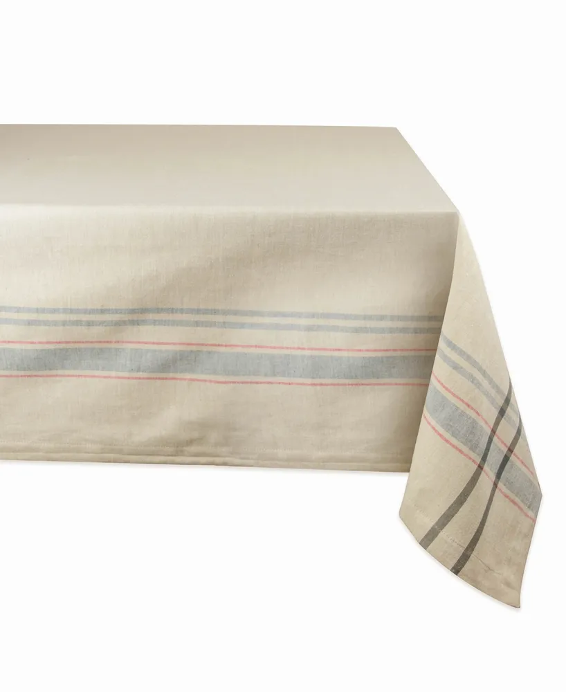 Chambray French Stripe Tablecloth 60" x 104"