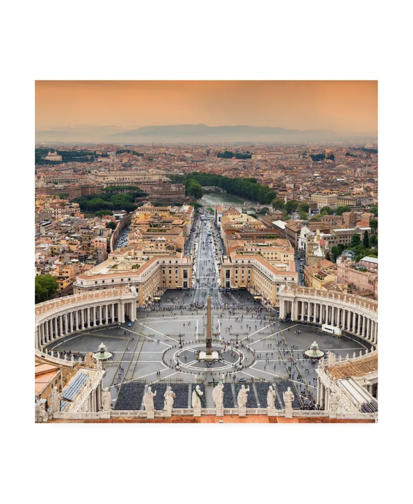 Philippe Hugonnard Dolce Vita Rome 3 View of Rome from Dome of St. Peters Basilica Ii Canvas Art