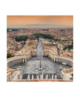 Philippe Hugonnard Dolce Vita Rome 3 View of Rome from Dome of St. Peters Basilica Ii Canvas Art