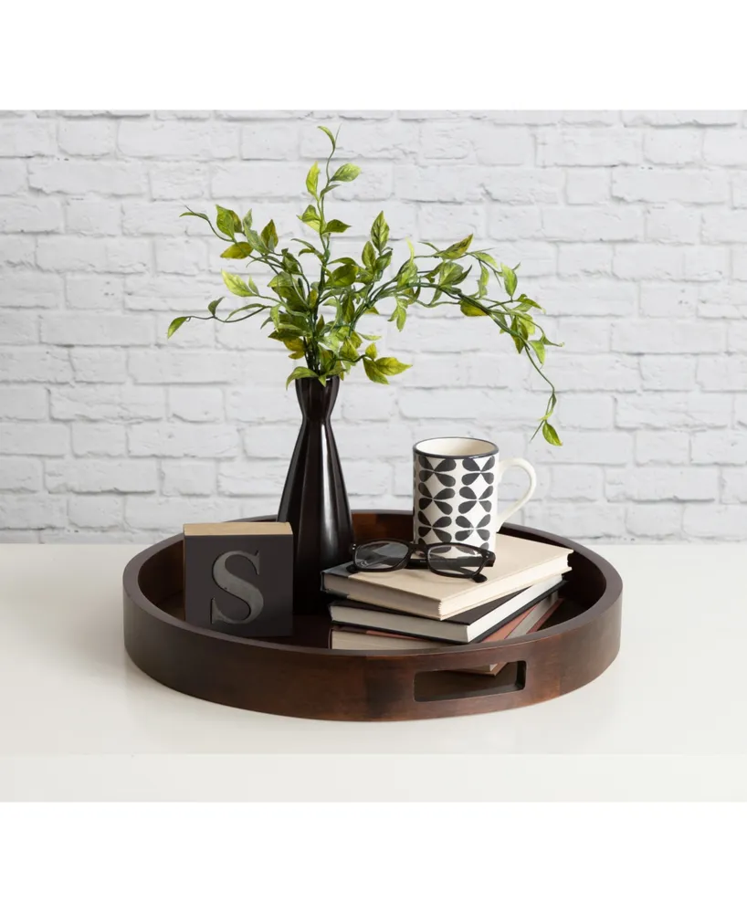 Kate and Laurel Hutton Round Wood Tray - 18.25" x