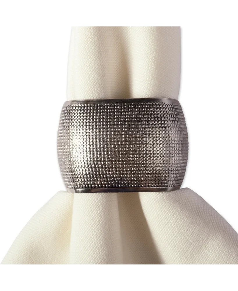 Textured Square Napkin Ring, Set of 6