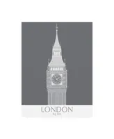 Fab Funky London Big Ben Monochrome Canvas Art - 15.5" x 21"