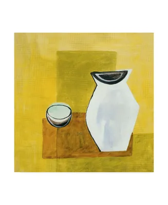 Pablo Esteban Vase on Yellow Canvas Art