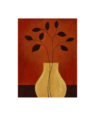 Pablo Esteban Yellow Vase Against Red Canvas Art - 15.5" x 21"