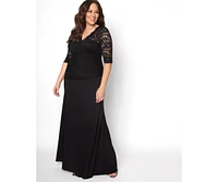 Women's Plus Size Soiree Draped Evening Gown