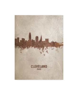 Michael Tompsett Cleveland Ohio Rust Skyline Canvas Art