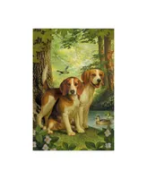 Dan Craig Beagles and Duck Canvas Art - 15.5" x 21"