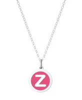 Auburn Jewelry Mini Initial Pendant Necklace In Sterling Silver Enamel 16 2 Extender