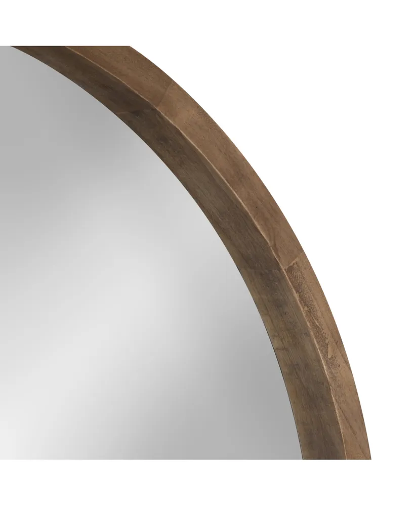 Kate and Laurel Hutton Round Wood Wall Mirror