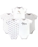 Touched by Nature Organic Cotton Bodysuit, 5 Pack, Marching Elephant