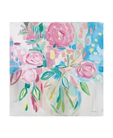 Farida Zaman Summer Pink Floral Pastel Canvas Art - 15.5" x 21"