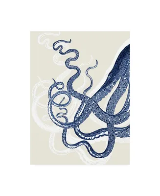 Fab Funky Blue Octopus on Cream C Canvas Art