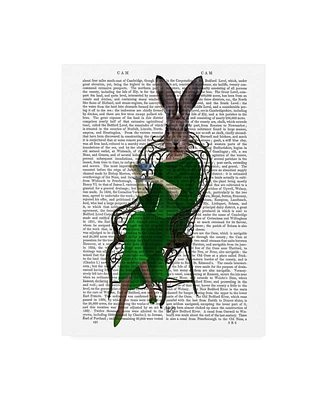 Fab Funky Lady Bella Rabbit Taking Tea Canvas Art - 36.5" x 48"