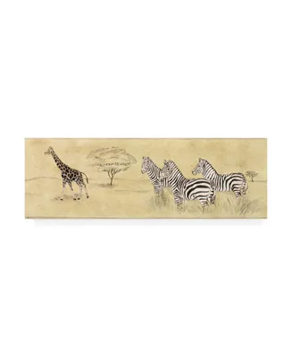 Pablo Esteban Zebras Next to Giraffe Canvas Art