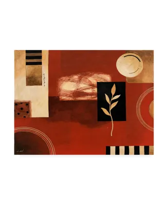 Pablo Esteban Red and Beige Panels Canvas Art