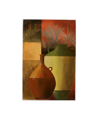 Pablo Esteban Vase Over Geometric Background Canvas Art