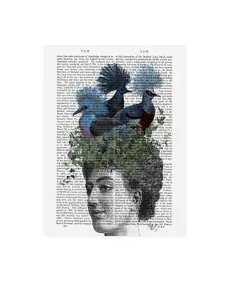 Fab Funky Woman with Blue Birds on Head Canvas Art