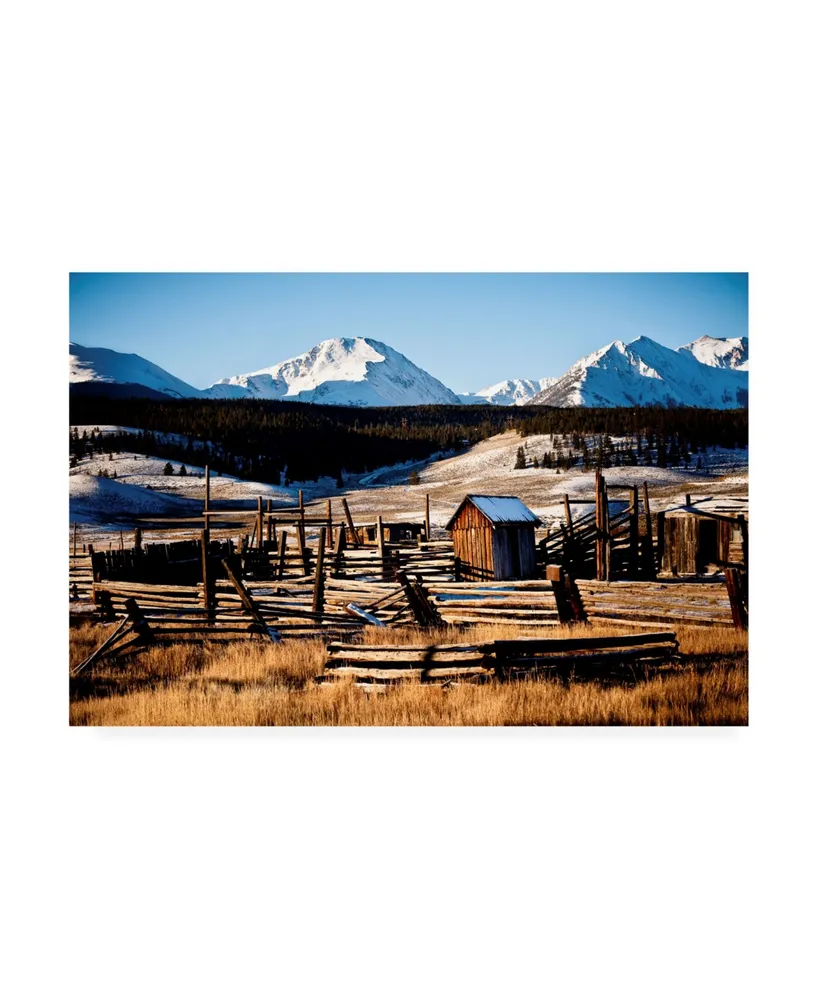 Dan Ballard Snowy Corral Canvas Art - 15.5" x 21"