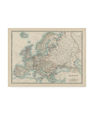 Johnston Johnstons Map of Europe Canvas Art - 19.5" x 26"