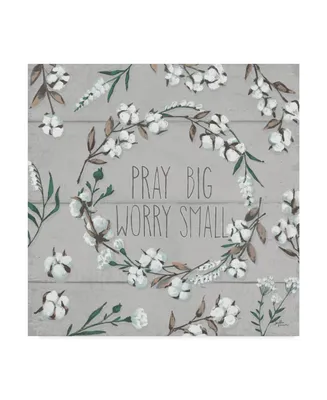 Janelle Penner Blessed Vi Gray Pray Big Worry Small Canvas Art - 15" x 20"