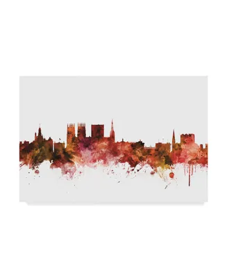 Michael Tompsett York England Skyline Red Canvas Art