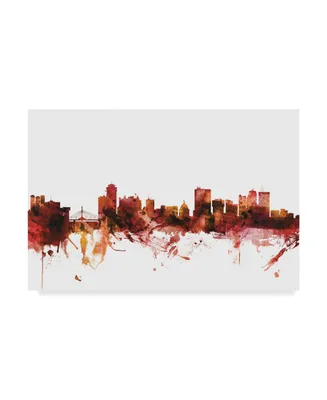 Michael Tompsett Winnipeg Canada Skyline Red Canvas Art