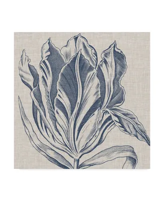 Vision Studio Indigo Floral on Linen I Canvas Art