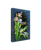 Tania Fedorova Pink Blue Tall Flowers Canvas Art - 15.5" x 21"