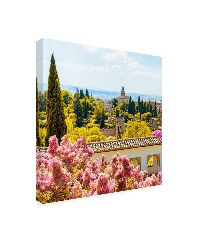 Philippe Hugonnard Made in Spain 3 Flowers of Alhambra with Fall Colors Canvas Art