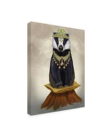 Fab Funky Badger with Tiara, Full Canvas Art - 27" x 33.5"