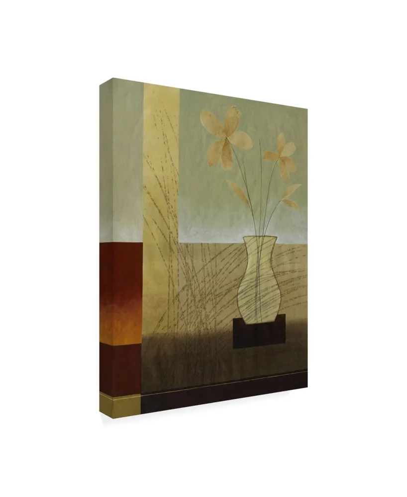 Pablo Esteban Flowers in Vase and Scratches Canvas Art