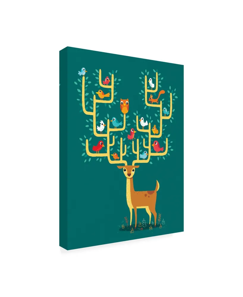 Michael Buxto Antler City Canvas Art