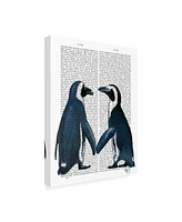 Fab Funky Penguins in Love Canvas Art - 36.5" x 48"