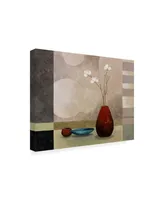 Pablo Esteban Tall Branch Flowers in Red 1 Canvas Art - 27" x 33.5"