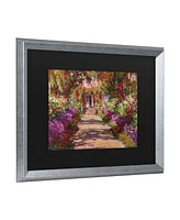 Claude Monet A Pathway in Monet's Garden Matted Framed Art - 27" x 33"