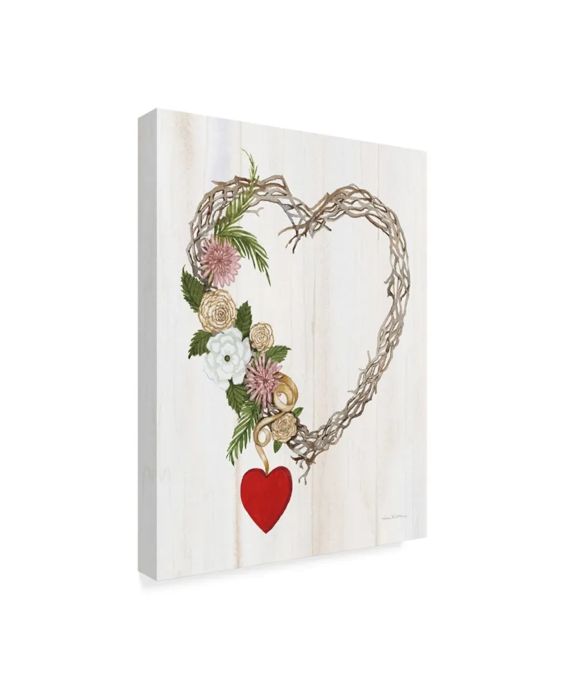 Kathleen Parr Mckenna Rustic Valentine Heart Wreath I Canvas Art