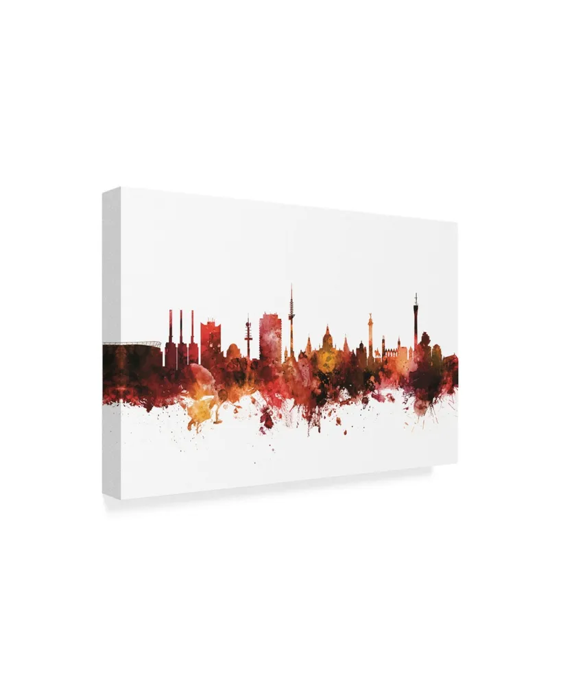 Michael Tompsett Hannover Germany Skyline Red Canvas Art