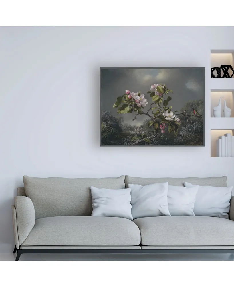 Martin Johnson Heade Apple Blossoms and Hummingbird Canvas Art