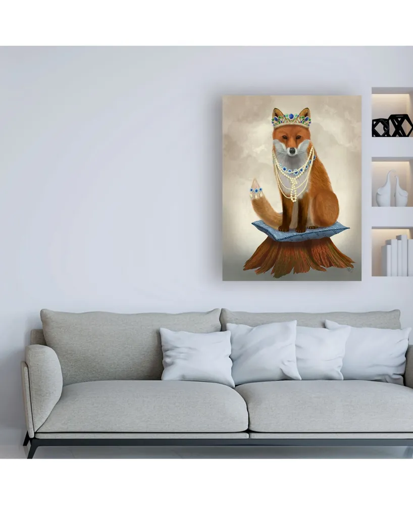 Fab Funky Fox with Tiara, Full Canvas Art