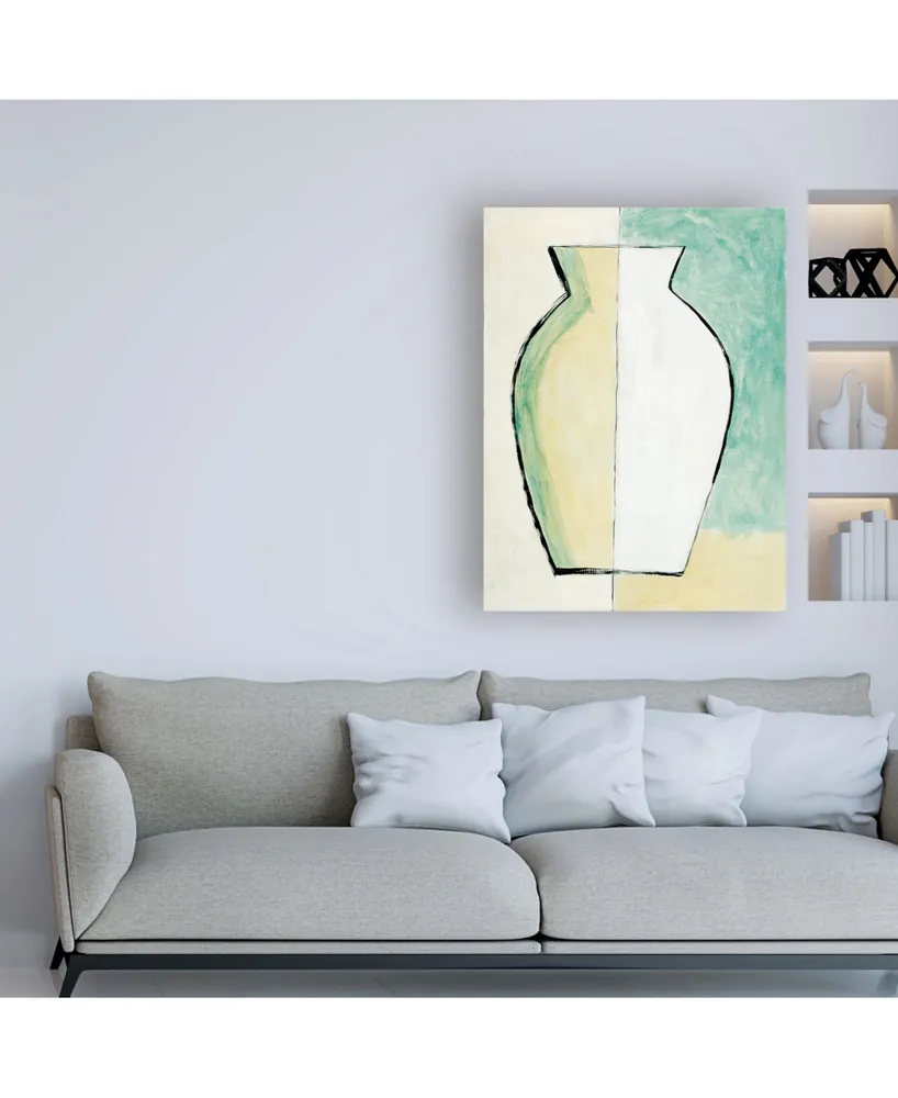 Pablo Esteban White and Yellow Vase Canvas Art