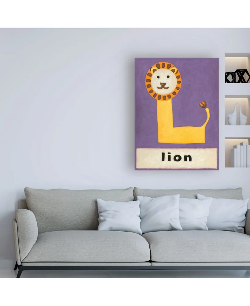 Chariklia Zarris L is for Lion Childrens Art Canvas Art