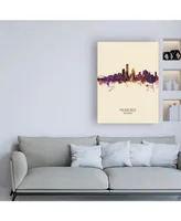 Michael Tompsett Milwaukee Wisconsin Skyline Portrait Iii Canvas Art - 15.5" x 21"