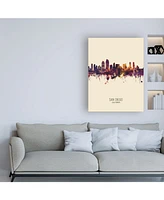 Michael Tompsett San Diego California Skyline Portrait Iii Canvas Art - 27" x 33.5"