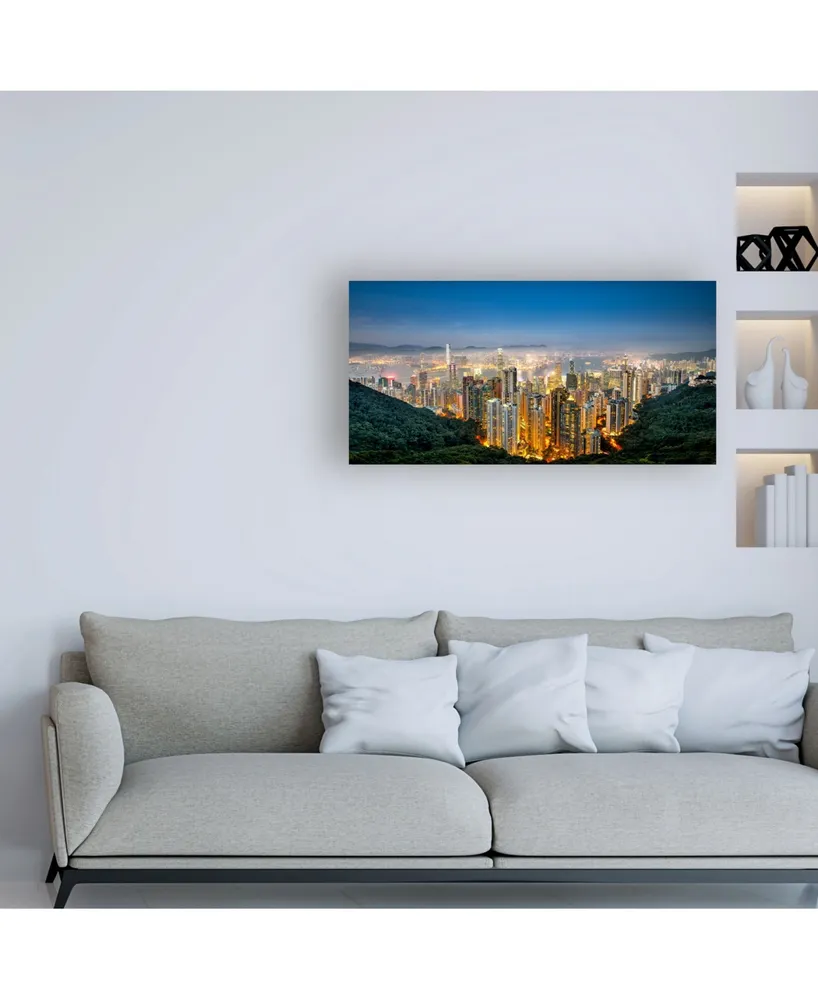 David Ayash Hong Kong Island and Kowloon Canvas Art