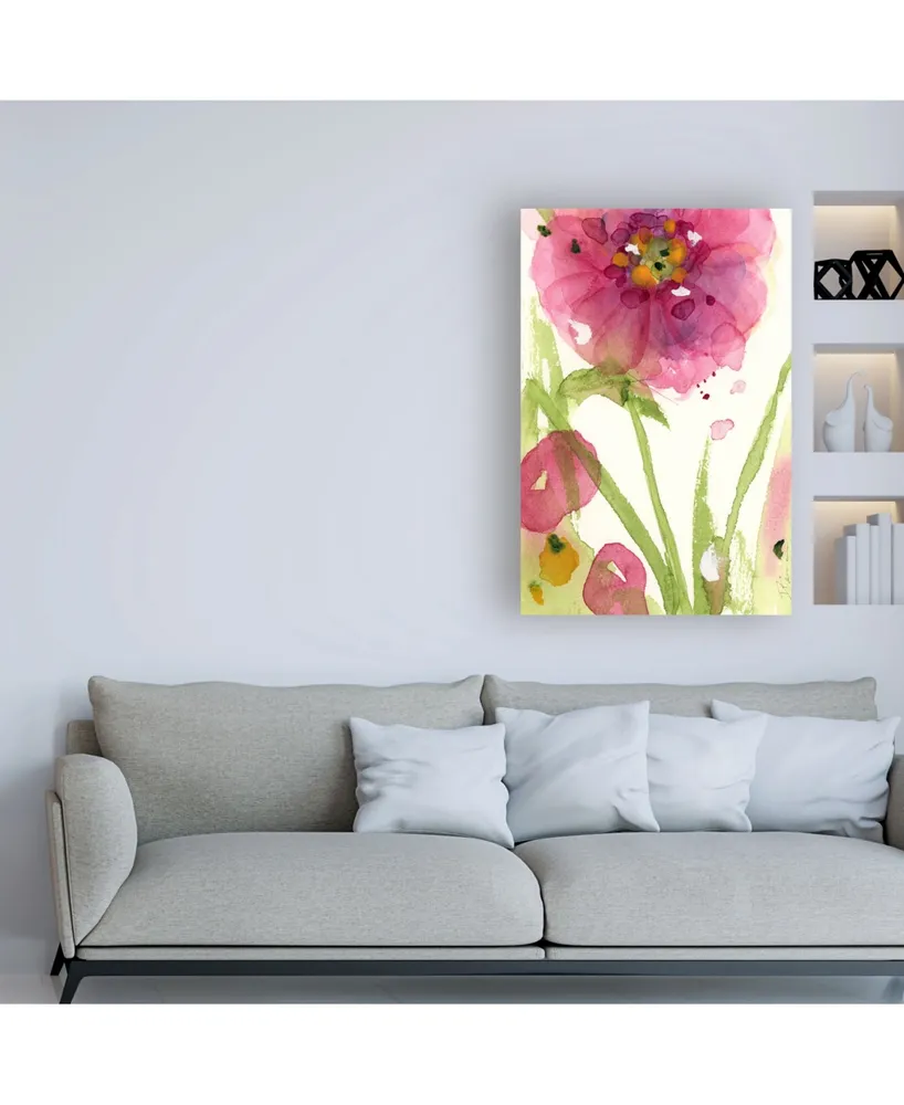 Dawn Derma Pink Wildflower Canvas Art - 19.5" x 26"